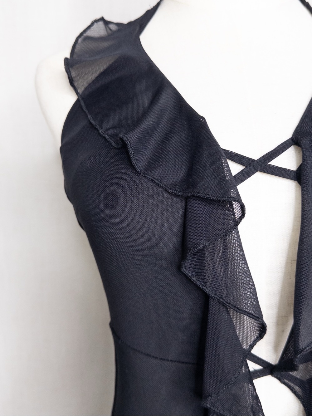 Outcast Maylyn Black Halter Ruffle Flare Jumpsuit Size S - Picture 6 of 10